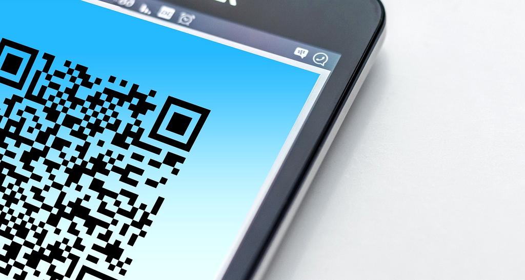 Abstract background with generated QR codes